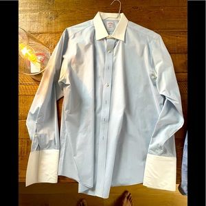 Old style Cufflink White Collar Brooks Brothers 17-36 Dress Shirt